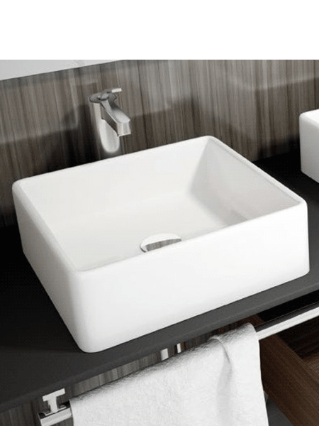 Lavabo cerámico cuadrado Apis 380 x 380 x 130 cm blanco 3 Lavabo cerámico cuadrado Apis 380 x 380 x 130 blanco | Adrihosan