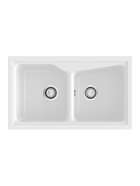 Fregadero de fibra City 322 brillo sobre encimera Poalgi 850x505x220mm 2C 4 Fregadero de fibra City 322 Blanco sobre encimera Poalgi.