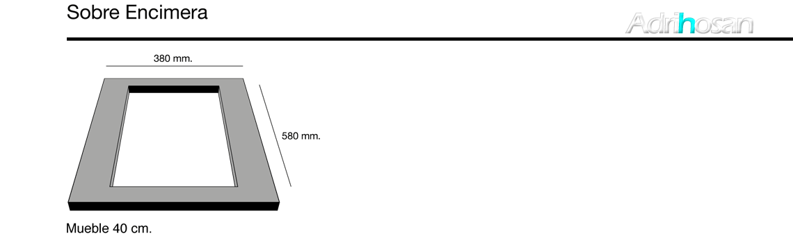 Lavadero exterior sintético Basic Silex brillo sobre encimera Poalgi Adrihosan