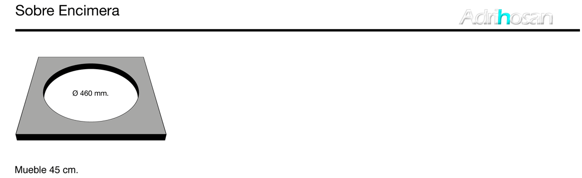 Fregadero sintético Basic Zafiro brillo sobre encimera Poalgi Adrihosan