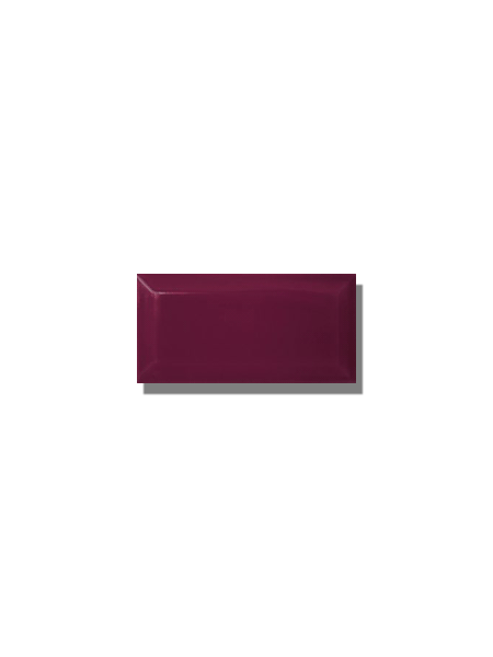 Azulejo biselado tipo metro violeta 7.5x15 cm. Revestimiento biselado bicocción para decoraciones estilo vintage en baños o cocinas.
