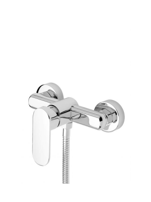 Monomando ducha Menfis cromo brillo. Una grifería de baño sencilla y funcional pero con un diseño verdaderamente increíble.