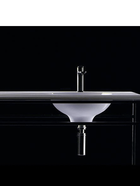Mueble de baño metálico a suelo negro Litos Poalgi 80x48x85 cm.Fabricado con resinas minerales, Gel Coat sanitario y sistema Antibacterias Bactiblock ®