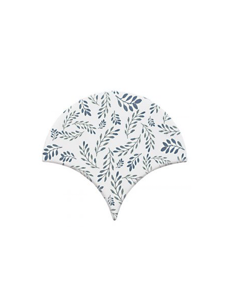Azulejo escama de pez decor 9 15x14,2 cm pasta blanca. Un revestimiento de pasta blanca de alta calidad para decoraciones estilo vintage o retro.