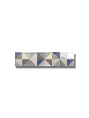 Revestimiento decorado pasta blanca metro Ocean triangle mix 7.5x30 cm. Un azulejo clásico fabricado con pasta blanca ideal para decoraciones retro y vintage.