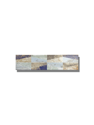 Revestimiento decorado pasta blanca metro Ocean wood mix 7.5x30 cm. Un azulejo clásico fabricado con pasta blanca ideal para decoraciones retro y vintage.