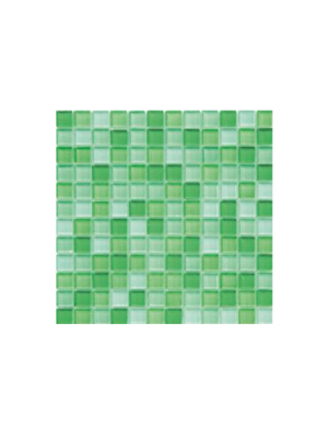 Malla de cristal Murano verde 30x30 cm. Malla de cristal de vivos colores para realizar decoraciones espectaculares en baños o cocinas.