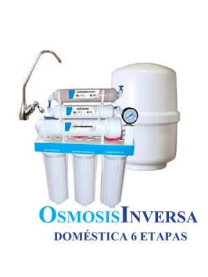 Osmosis Inversa Ro-106 seis etapas. Agua pura en tu cocina. Un aparato que eliminará todos los residuos, sabores y olores del agua potable de tu hogar.