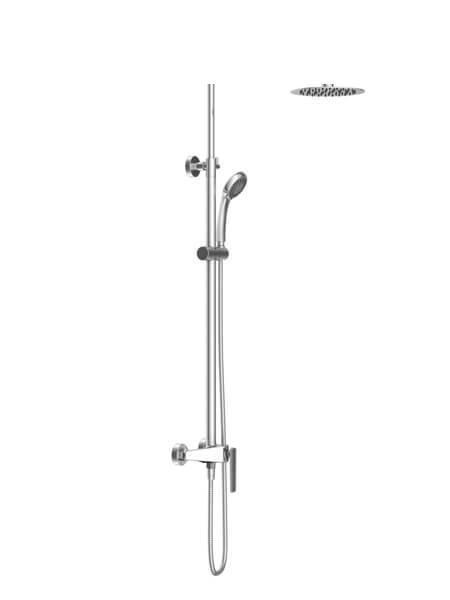 Columna de ducha monomando kily cromada. Sugerente y atractivo conjunto de ducha monomando con altura regulable y diseño exclusivo.