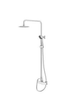 Columna de ducha monomando Bilbao cromada. Sugerente y atractivo conjunto de ducha monomando con altura regulable y diseño exclusivo.