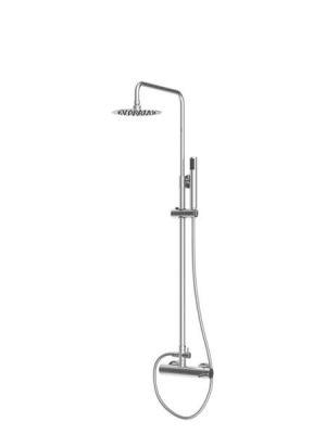 Columna de ducha monomando Toledo cromada. Sugerente y atractivo conjunto de ducha monomando con altura regulable y diseño exclusivo.