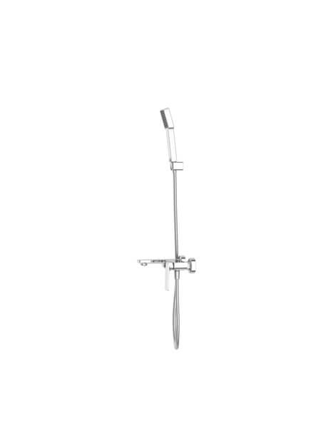Monomando bañera Lugo grifo cromo brillo 3 Monomando bañera Lugo cromo brillo. La grifería Lugo se caracteriza por las suaves curvas que delimitan su contorno. Incluye accesorios de ducha.