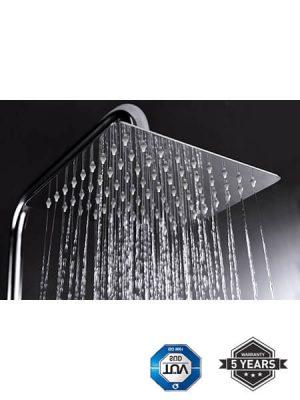 Columna de ducha monomando Liria cromada. Sugerente y atractivo conjunto de ducha monomando con altura regulable y diseño exclusivo.