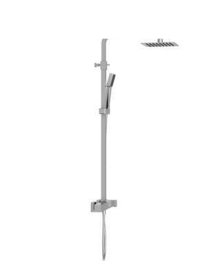 Columna de ducha monomando Lugo cromada. Sugerente y atractivo conjunto de ducha monomando con altura regulable y diseño exclusivo.