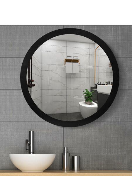 TALOS Espejo de Pared Redondo Decorativo en Negro Mate diámetro de 80 cm. 