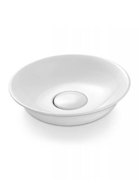 Lavabo cerámico redondo Cuenca D 400 x 120 cm blanco.