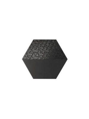 Pavimento hexagonal porcelánico Opal deco black 28.5 x 33 cm.