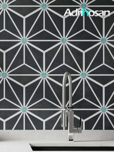 Pavimento hexagonal porcelánico Osaka Charcoal 28.5 x 33 cm.