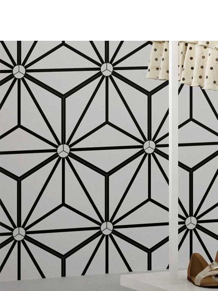 Pavimento hexagonal porcelánico Osaka white 28.5 x 33 cm.