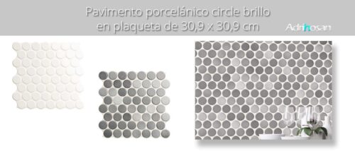Revestimiento porcelánico Circle grey brillo 30,9 x 30,9 cm