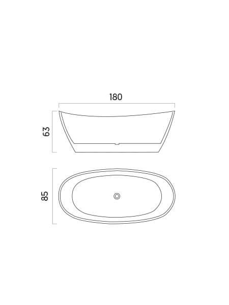 Bañera exenta Solid Surface Guinea 180x85 cm 2 Bañera exenta Solid Surface Guinea 180x85 cm