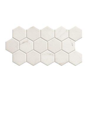 Pavimento hexagonal porcelánico hex calacatta 26,5 x 51 cm.
