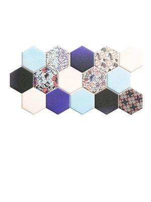 Pavimento hexagonal porcelánico hex nouveau blue 26,5 x 51 cm.