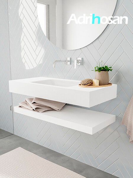 muebles de baño modernos con lavabo de Corian