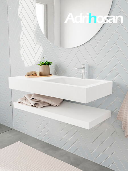 muebles de baño modernos con lavabo de Corian