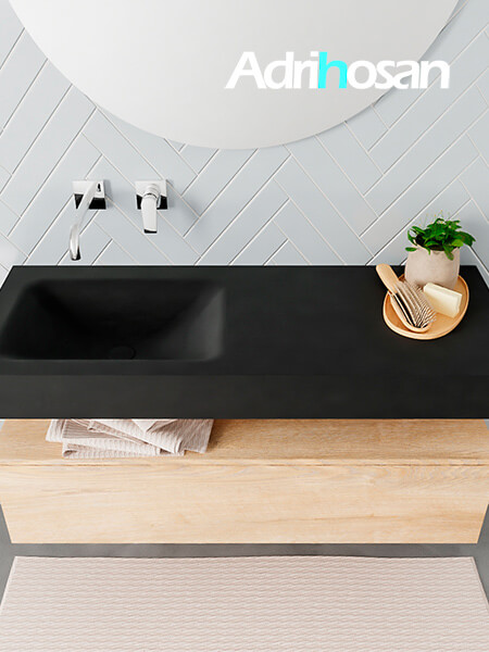muebles de baño con lavabo de solid surface negro