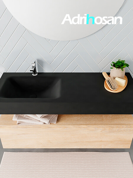 muebles de baño con lavabo de solid surface negro