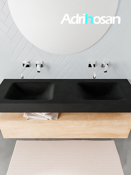 muebles de baño con lavabo de solid surface negro