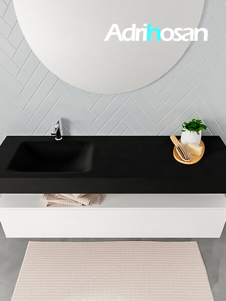muebles de baño con lavabo de solid surface negro
