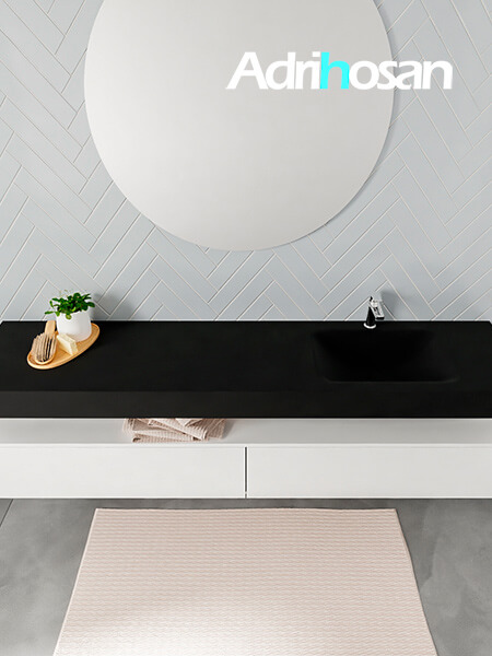 muebles de baño con lavabo de solid surface negro