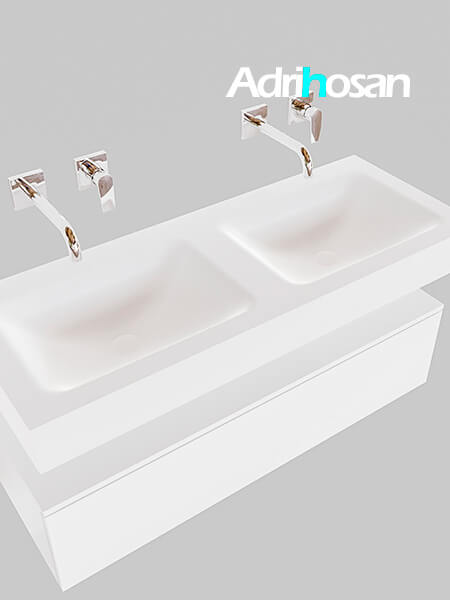 Mueble de baño suspendido moderno con encimera de solid surface