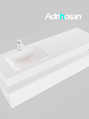 Mueble de baño suspendido moderno con encimera de solid surface