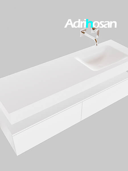 Mueble de baño suspendido moderno con encimera de solid surface
