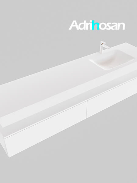 Mueble de baño suspendido moderno con encimera de solid surface