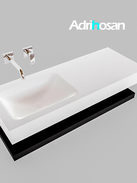 Mueble suspendido ALAN 120 cm de Sin cajones urban. Encimera con lavabo CLOUD izquierda sin orificio blanco mate 4 Mueble de baño con lavabo solid surface