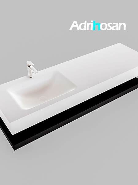 Mueble suspendido ALAN 150 cm de Sin cajones urban. Encimera con lavabo CLOUD izquierda 1 orificio blanco mate 4 Mueble de baño suspendido Alan Adrihosan