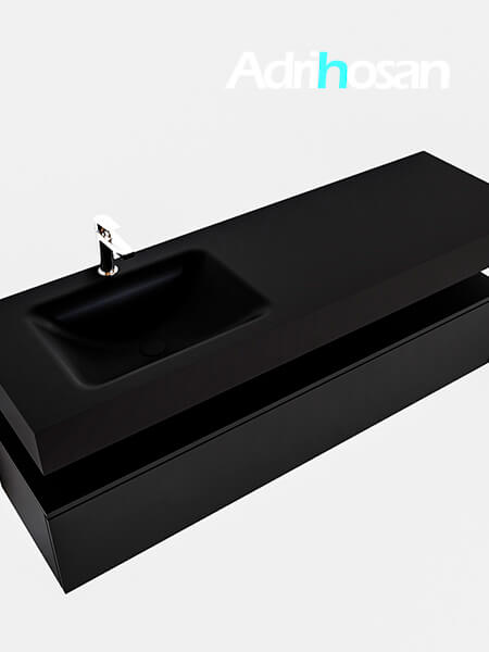 muebles de baño con lavabo de solid surface negro