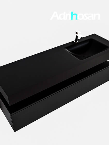 muebles de baño con lavabo de solid surface negro