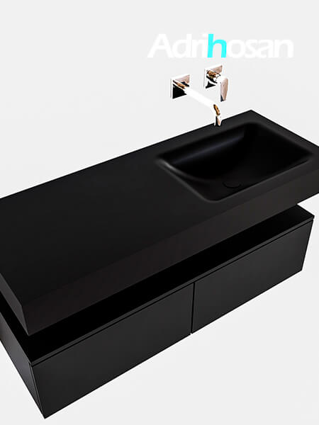 muebles de baño con lavabo de solid surface negro
