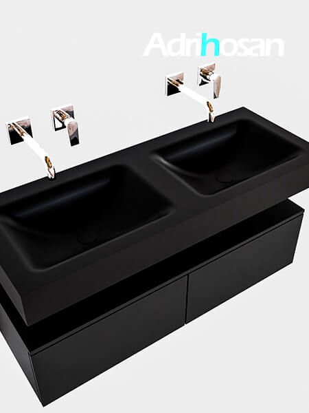 muebles de baño con lavabo de solid surface negro