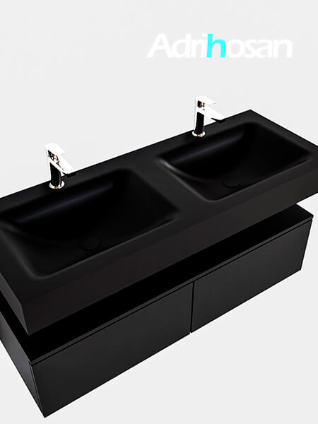 muebles de baño con lavabo de solid surface negro