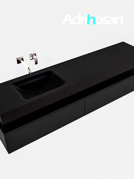 mueble de baño moderno suspendido Alan negro negro