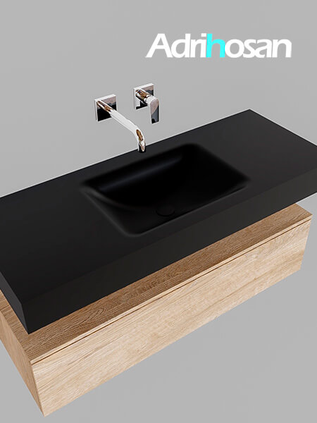 muebles de baño con lavabo de solid surface negro