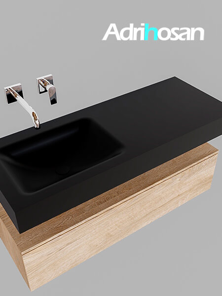 muebles de baño con lavabo de solid surface negro