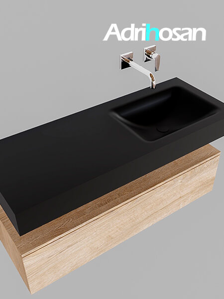muebles de baño con lavabo de solid surface negro