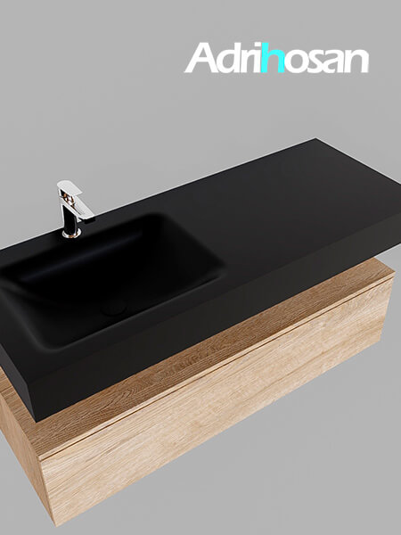 muebles de baño con lavabo de solid surface negro
